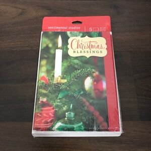 NEW 5 PACK Hallmark Christmas Blessings Cards Candle Sentimental Studios Holiday